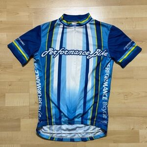 Men's Striped Cycling Jersey - Blue